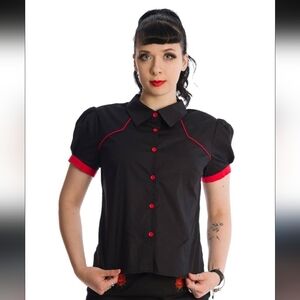 NWT BANNED APPAREL Rockabilly Style Blouse Size M